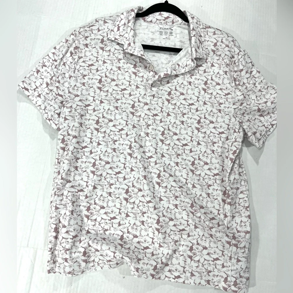 J.CREW MENS FLORAL JERSEY KNIT PERFORMANCE POLO